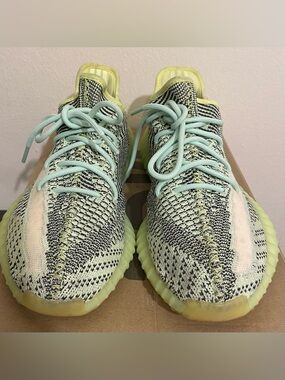 adidas Yeezy Boost 350 Pale Yellow & Mint Knit Sneakers